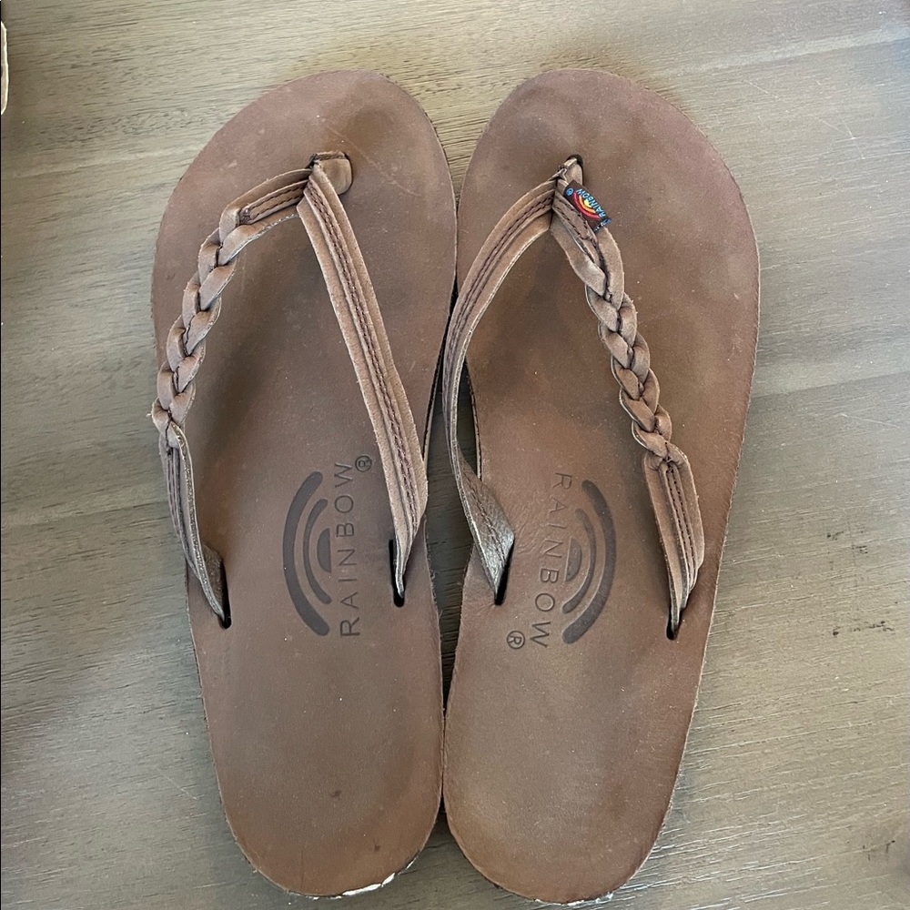 Rainbow sandals.
